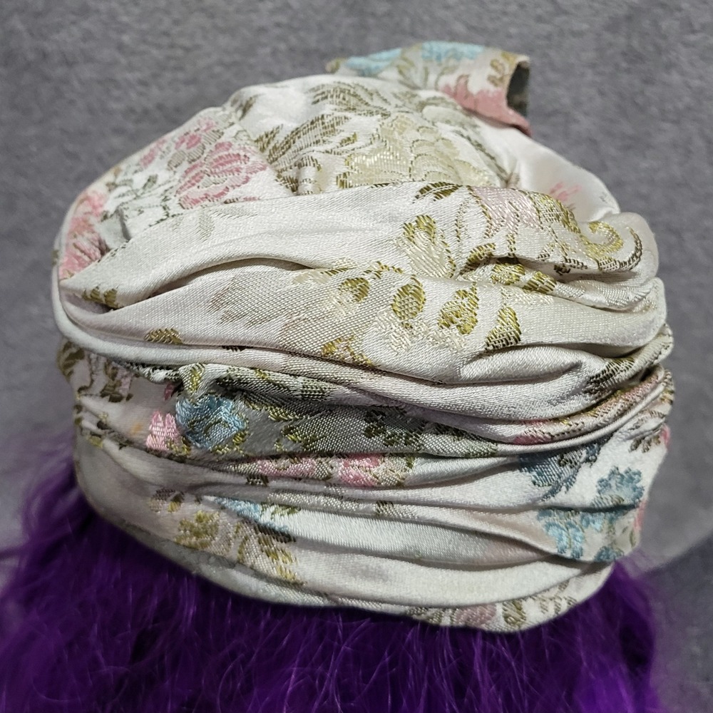 Christian Dior vintage hat turban 50s 60s floral pastel regency glam bow chic - Picture 5 of 16